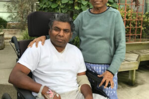 10 days after stroke with his mother