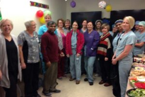 Surprise birthday organized by OR staff and docs